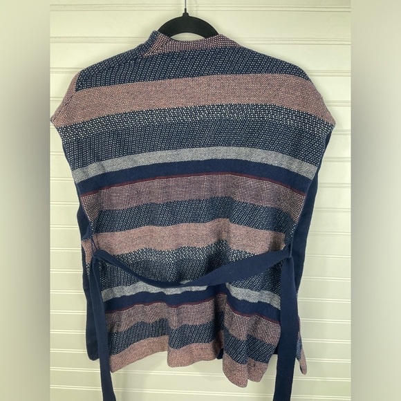 Moth Anthropologie Sleeveless Knitted Striped Pattern Belted Cardigan S Women’s - Picture 6 of 16
